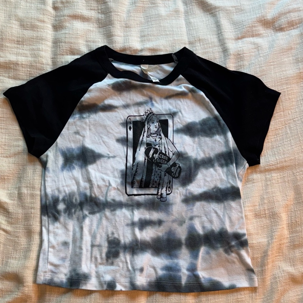 Tie Dye Baseball Skateboard Women’s ScreenPrinted Baby Tee